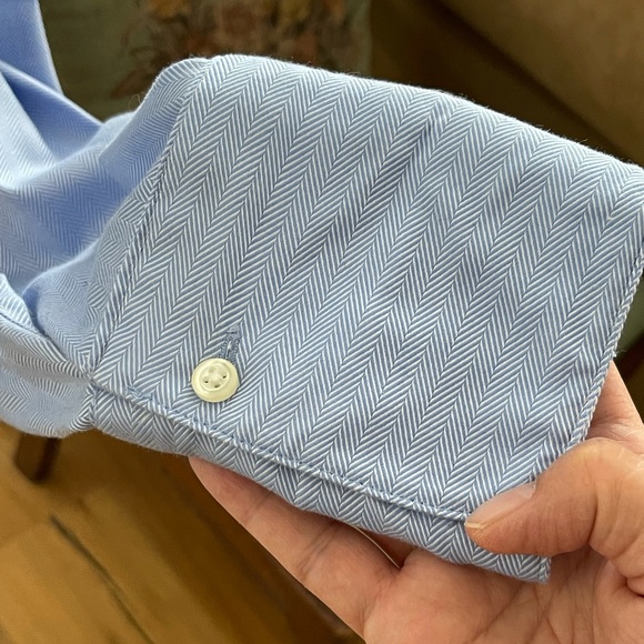 Ladies Taylor & Hunt 100% cotton blue chevron shirt - Picture 7 of 7